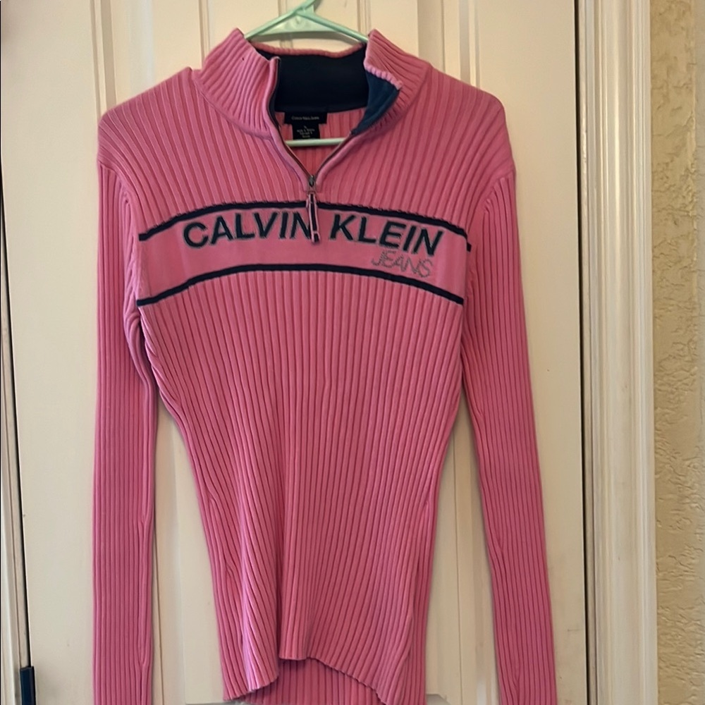 Calvin Klein Pink Ribbed Sweater